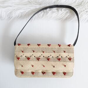 Nancy Gonzalez Wicker Crocodile Shoulder Bag 90s Style Cottage Elegant